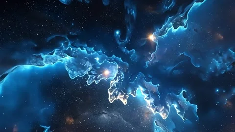 Space Blue Nebula Motion Video Stock Footage 293148545