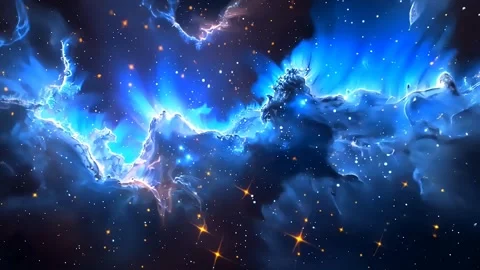 Space Blue Nebula Motion Video Stock Footage 293157772