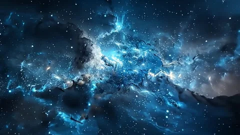 Space Blue Nebula Motion Video Stock Footage 293157882