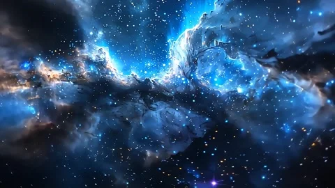 Space Blue Nebula Motion Video Stock Footage 293158028