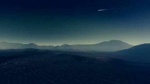 Space body leaves trace in Sky Stock Footage 301587888