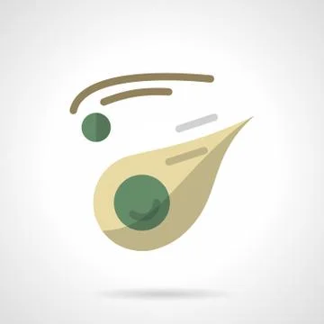 Space bolide flat color design vector icon Stock Illustration