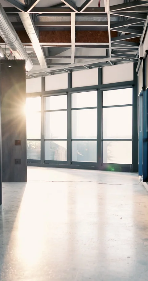 Space, building and vacant office with interior for empty room, real estate and Stock Footage 340772912