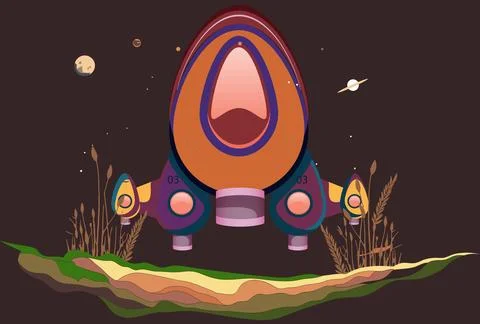 Space Capsule Concept Illustration 스톡 일러스트