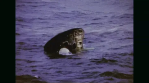 Space capsule floating in pacific ocean ~ FREE Video ~ #44609486