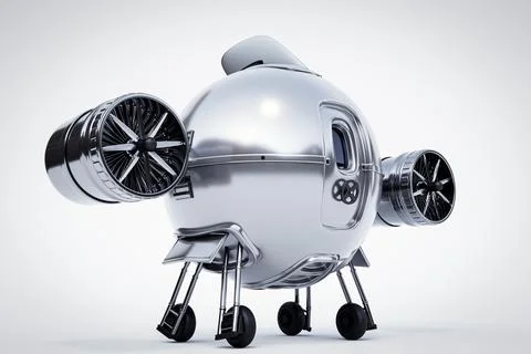 Space capsule isolated on white backgroud Stock Illustration