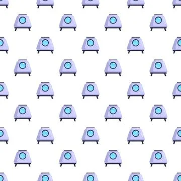 Space capsule module repeating pattern on white background Stock Illustration