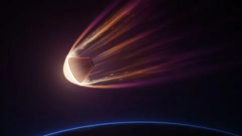 Space Capsule Re-entry Plasma Heat Shield Bow Shock Seamless Loop Stock Footage 346878625