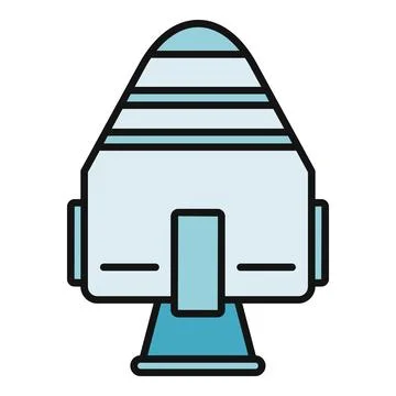 Space capsule returning mission exploration icon Stock Illustration