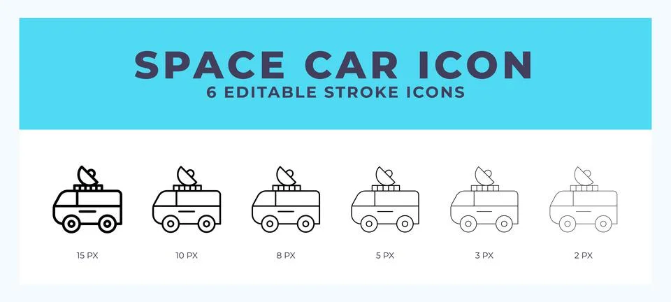 Space car icon. Regular line. Thin line. Bold line. Vector illustration. 스톡 일러스트