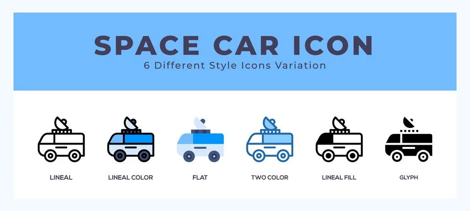 Space car icon for web. mobile apps and ui. 스톡 일러스트