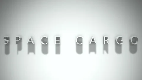 Space Cargo 3D title animation with shadows on a white background Stock Footage 296686742