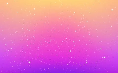 Space cartoon background. Flat starry sky with color gradient. Modern cosmic Illustrazione stock