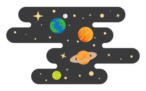 Space cartoon background Illustrazione stock