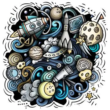Space cartoon vector illustration Stockillustratie