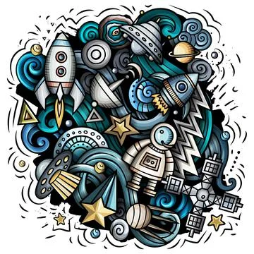 Space cartoon vector illustration Stockillustratie