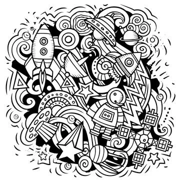 Space cartoon vector illustration Stockillustratie
