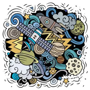 Space cartoon vector illustration Stockillustratie