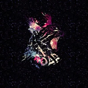 Space Cat Portrait Ilustração Stock