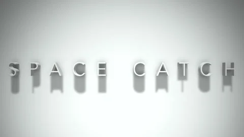 Space Catch 3D title animation with shadows on a white background Stock Footage 296628133