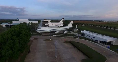 Space Center Houston - Space Shuttle Independence - Aerial Drone Stock Footage 94786873