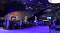 Space center indoor event impression ILA Berlin with blue illumination 4k or 4k+ Resolution