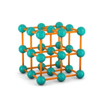 Space-centred cubic crystal structure Stock Illustration