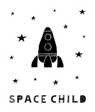 Space child poster. Stock Illustration
