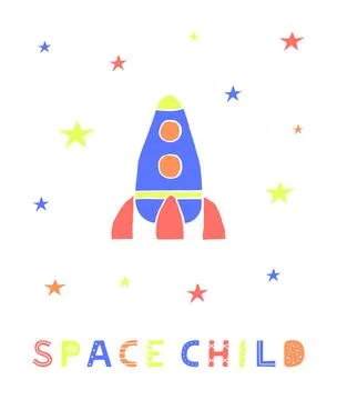 Space child poster. Stock Illustration