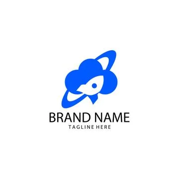 Space cloud flight logo design vector Иллюстрация
