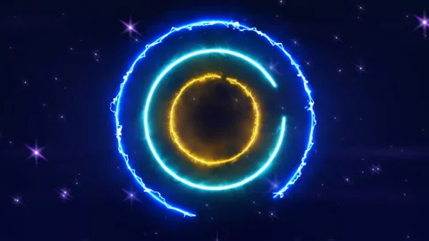 Space Club Background Abstract Composition Of Neon Electricity Energy Circles Stock-Footage 152662884