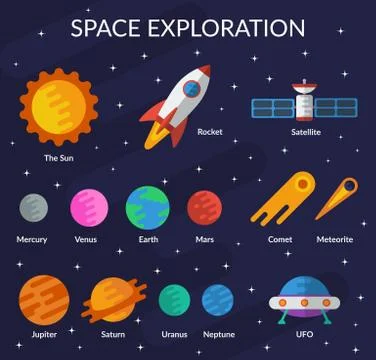 Space collection for you design Stock Illustration