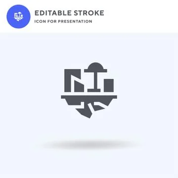 Space Colony icon vector, filled flat sign, solid pictogram isolated on white Ilustración de archivo