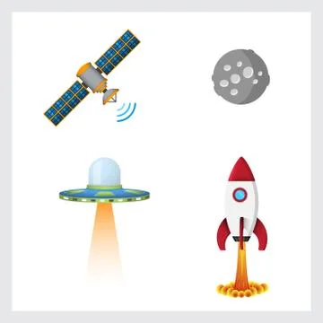 Space color vector icons Illustrazione stock