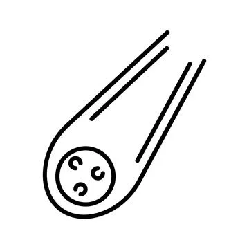Space comet flat icon. Pictogram for web. Line stroke. Asteroid isolated on w Stock Illustration