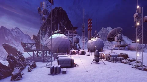 Space complex on the planet Video stock 245915269