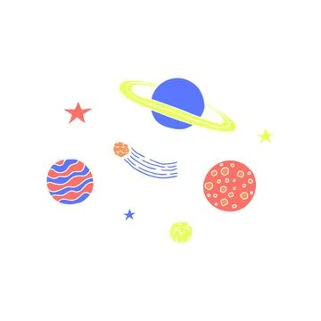 Space composition with planets. Stock Illustration
