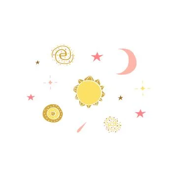 Space composition with stars. Stock Illustration