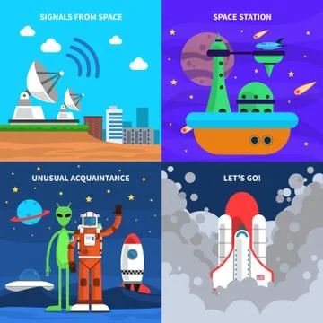 Space Concept Set Illustration