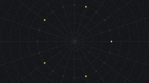 Space constellation map with bright celestial points on dark cosmic backgroun Stock Illustration