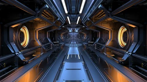 Space corridor walk Stock Footage 252013788