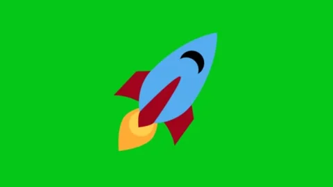 Space craft on green background Vídeo Stock 329398945