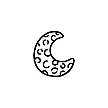 Space crescent or half moon icon hand drawn doodle vector illustration isolated. Ilustração Stock