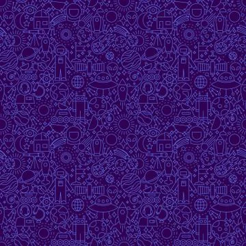 Space Dark Line Seamless Pattern イラスト素材