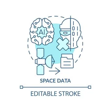 Space data turquoise concept icon Stock Illustration