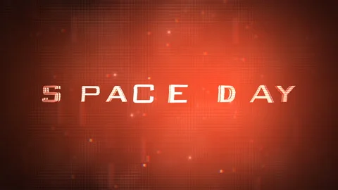 Space Day with computer screen Stock Footage 232407356