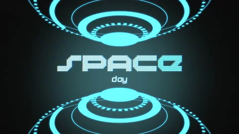 Space Day with HUD elements Stock Footage 232407909
