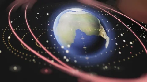 Space debris interface presents live orbital overview Stock Footage 342497510