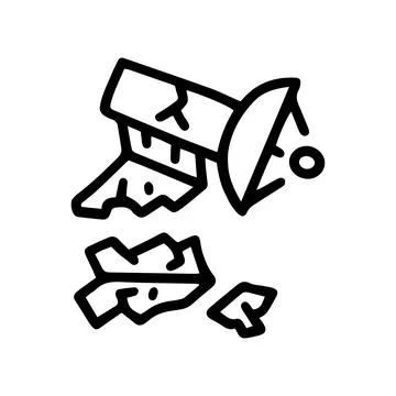 Space debris line vector doodle simple icon Stock Illustration