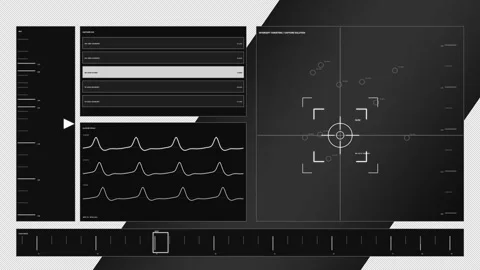 Space Debris Tracking HUD Interface Stock Footage 342296620